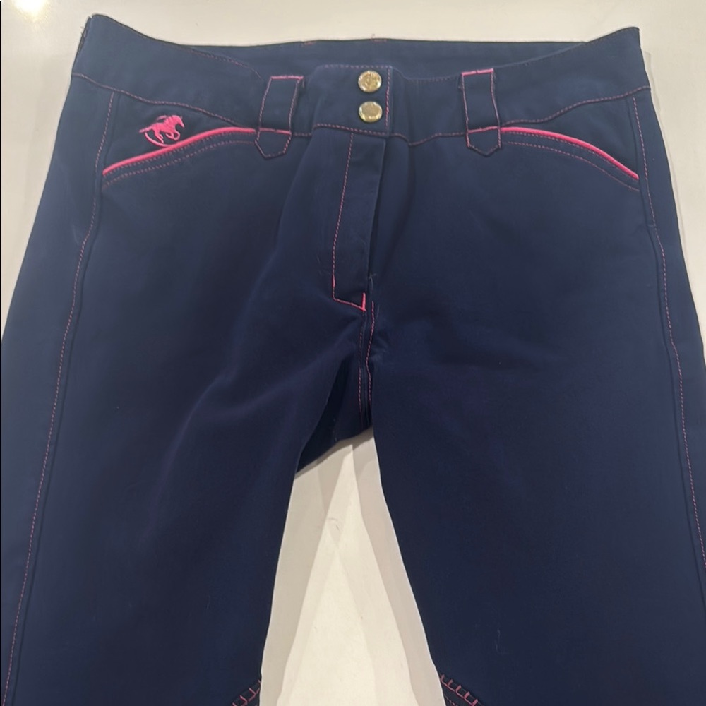 Smartpak navy and pink breeches